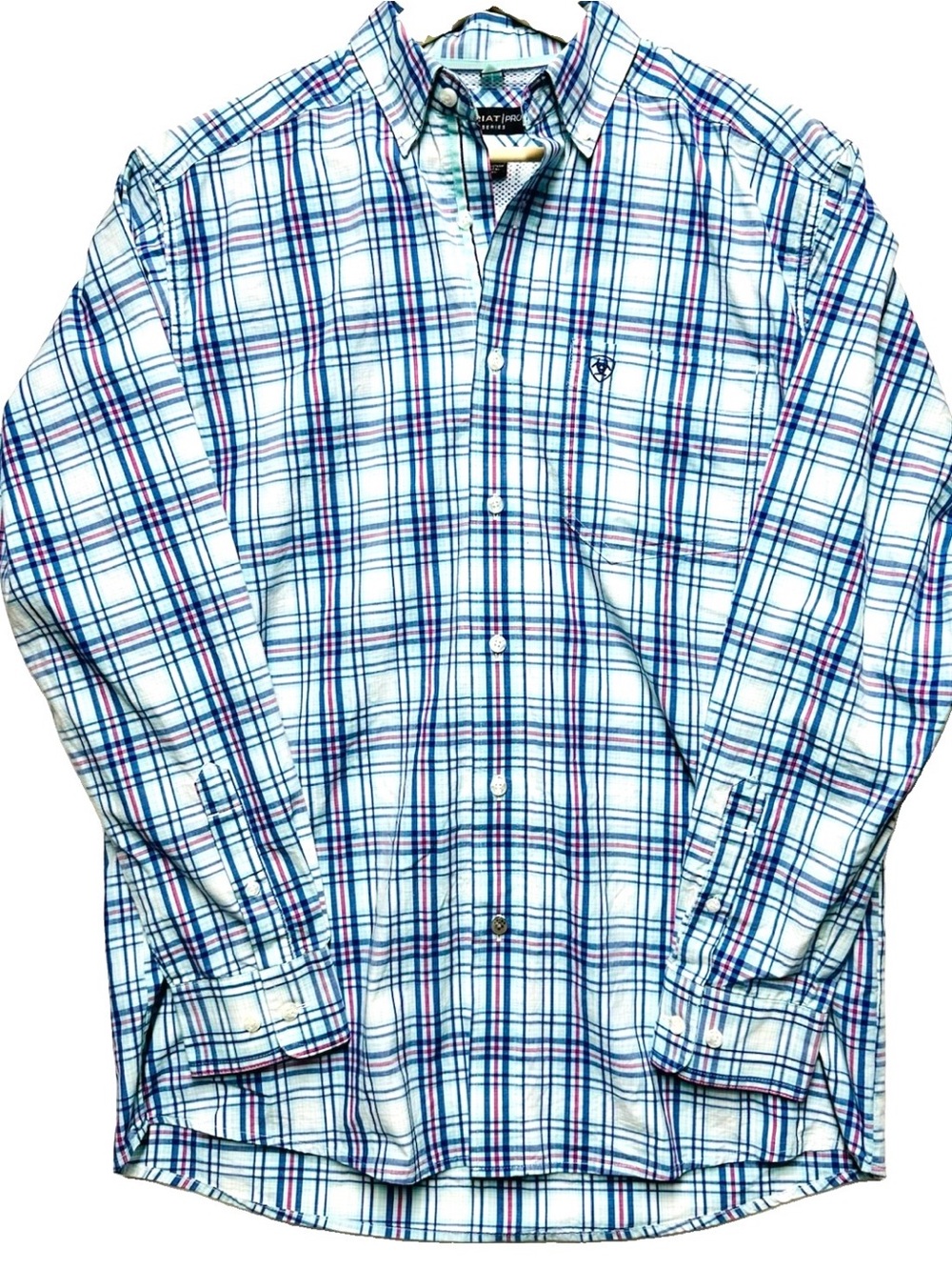 Ariat Pro Series Men’s M Plaid Performance Western Cowboy Button Down Shirt